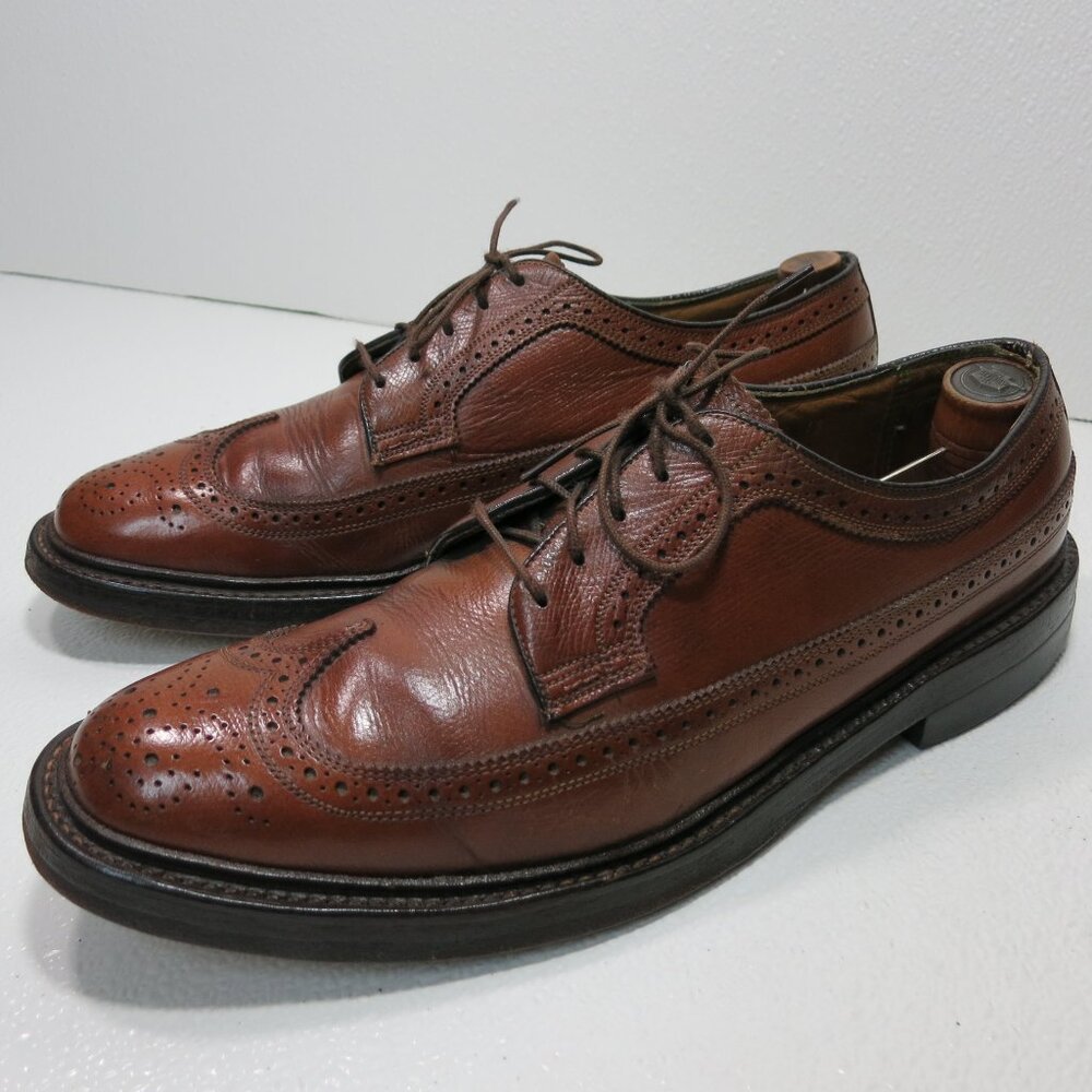 Florsheim Brogue Leather Wingtip Dress Formal Oxfords Footwear Shoes Size 9.5 B